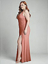 Alt View 2 Thumbnail - Desert Rose High-Neck Halter Dress with Twist Criss Cross Back