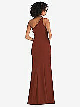 Rear View Thumbnail - Auburn Moon One-Shoulder Draped Cowl-Neck Maxi Dress
