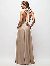 Rear View Thumbnail - Topaz High Neck Halter Backless Maxi Dress