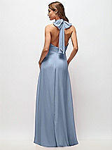 Rear View Thumbnail - Cloudy High Neck Halter Backless Maxi Dress