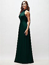 Side View Thumbnail - Evergreen High Neck Halter Backless Maxi Dress