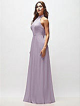 Side View Thumbnail - Lilac Haze High Neck Halter Backless Maxi Dress