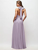 Rear View Thumbnail - Lilac Haze High Neck Halter Backless Maxi Dress