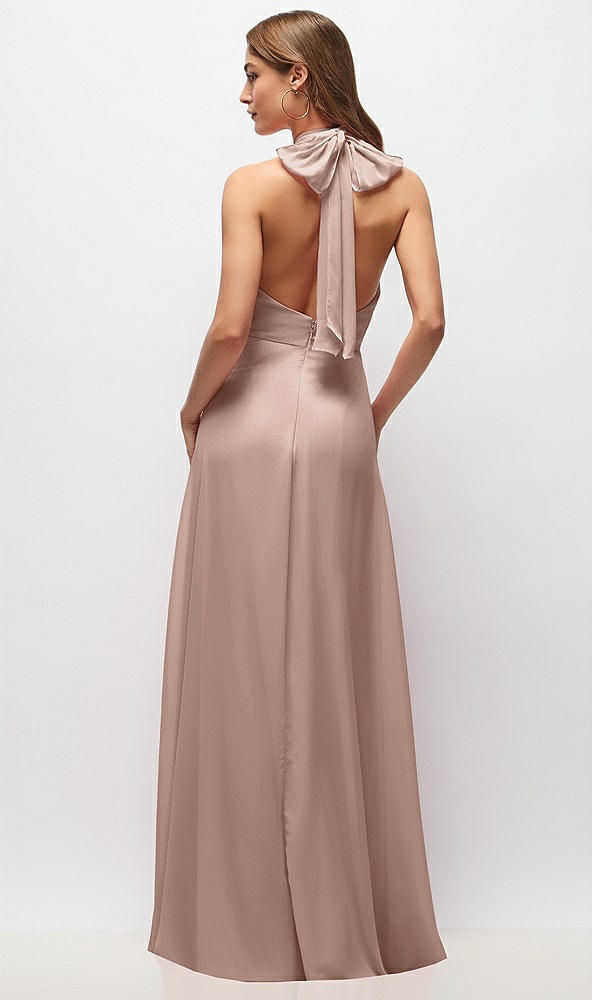 Back View - Neu Nude High Neck Halter Backless Maxi Dress