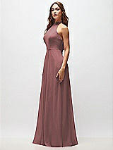 Side View Thumbnail - Rosewood High Neck Halter Backless Maxi Dress