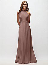Front View Thumbnail - Sienna High Neck Halter Backless Maxi Dress