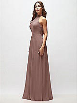 Side View Thumbnail - Sienna High Neck Halter Backless Maxi Dress