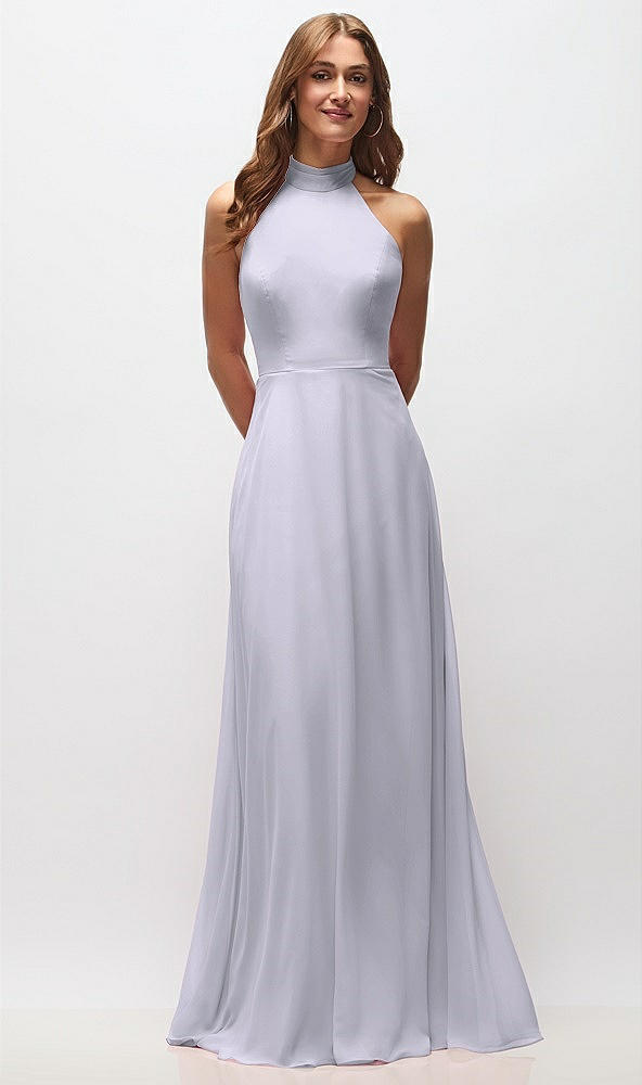 Front View - Silver Dove High Neck Halter Backless Maxi Dress