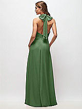 Rear View Thumbnail - Vineyard Green High Neck Halter Backless Maxi Dress