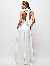 Rear View Thumbnail - White High Neck Halter Backless Maxi Dress