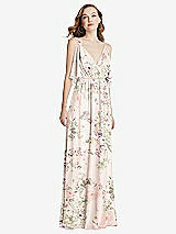 Alt View 3 Thumbnail - Blush Garden Convertible Cold-Shoulder Draped Wrap Maxi Dress