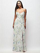 Front View Thumbnail - Bleu Garden Tie-Back Cutout Maxi Dress with Front Slit