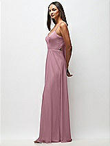 Side View Thumbnail - Dusty Pink Tie-Back Cutout Maxi Dress with Front Slit
