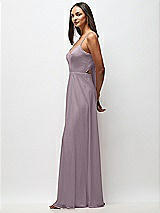 Side View Thumbnail - Lilac Dusk Tie-Back Cutout Maxi Dress with Front Slit