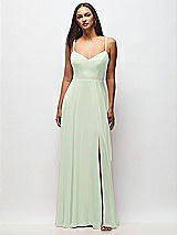 Front View Thumbnail - Mint Green Tie-Back Cutout Maxi Dress with Front Slit