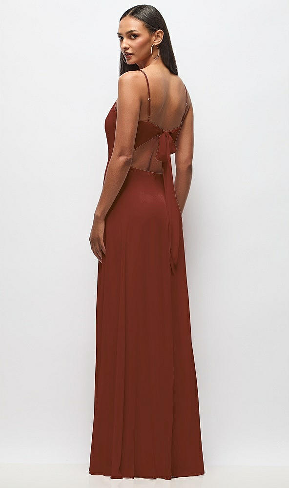 Back View - Auburn Moon Tie-Back Cutout Maxi Dress with Front Slit