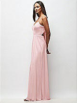 Side View Thumbnail - Ballet Pink Tie-Back Cutout Maxi Dress with Front Slit