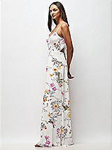 Side View Thumbnail - Butterfly Botanica Ivory Tie-Back Cutout Maxi Dress with Front Slit