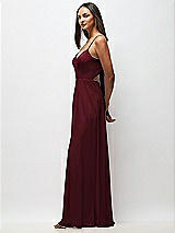 Side View Thumbnail - Cabernet Tie-Back Cutout Maxi Dress with Front Slit