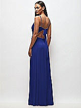 Rear View Thumbnail - Cobalt Blue Tie-Back Cutout Maxi Dress with Front Slit