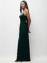 Side View Thumbnail - Evergreen Tie-Back Cutout Maxi Dress with Front Slit