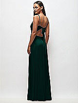 Rear View Thumbnail - Evergreen Tie-Back Cutout Maxi Dress with Front Slit