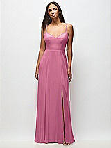 Front View Thumbnail - Orchid Pink Tie-Back Cutout Maxi Dress with Front Slit