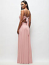Rear View Thumbnail - Rose Tie-Back Cutout Maxi Dress with Front Slit