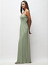 Side View Thumbnail - Sage Tie-Back Cutout Maxi Dress with Front Slit