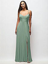 Front View Thumbnail - Seagrass Tie-Back Cutout Maxi Dress with Front Slit
