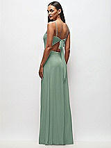 Rear View Thumbnail - Seagrass Tie-Back Cutout Maxi Dress with Front Slit