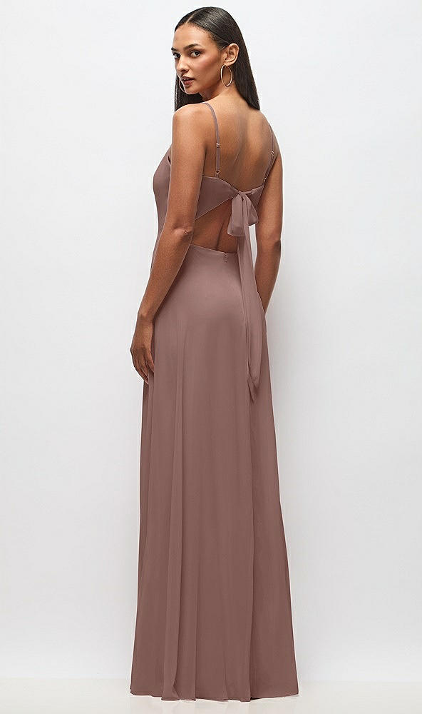 Back View - Sienna Tie-Back Cutout Maxi Dress with Front Slit