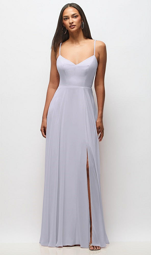 Front View - Silver Dove Tie-Back Cutout Maxi Dress with Front Slit