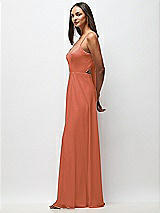 Side View Thumbnail - Terracotta Copper Tie-Back Cutout Maxi Dress with Front Slit