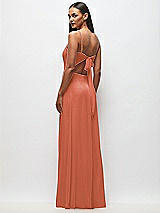 Rear View Thumbnail - Terracotta Copper Tie-Back Cutout Maxi Dress with Front Slit