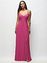 Front View Thumbnail - Tea Rose Tie-Back Cutout Maxi Dress with Front Slit
