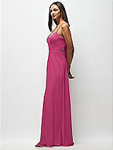 Side View Thumbnail - Tea Rose Tie-Back Cutout Maxi Dress with Front Slit