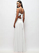 Rear View Thumbnail - White Tie-Back Cutout Maxi Dress with Front Slit