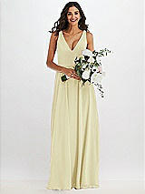 Alt View 2 Thumbnail - Butter Yellow Deep V-Neck Chiffon Maxi Dress