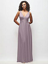Front View Thumbnail - Lilac Dusk Deep V-Neck Chiffon Maxi Dress