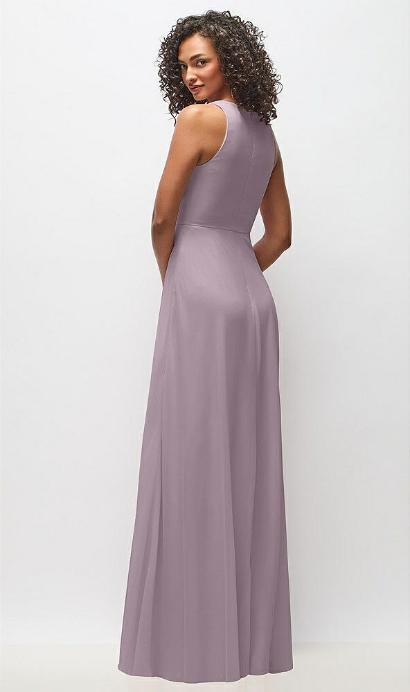 Back View - Lilac Dusk Deep V-Neck Chiffon Maxi Dress