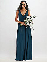 Alt View 2 Thumbnail - Atlantic Blue Deep V-Neck Chiffon Maxi Dress