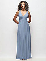 Front View Thumbnail - Cloudy Deep V-Neck Chiffon Maxi Dress