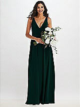 Alt View 2 Thumbnail - Evergreen Deep V-Neck Chiffon Maxi Dress