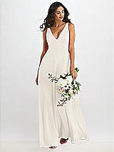 Alt View 1 Thumbnail - Ivory Deep V-Neck Chiffon Maxi Dress