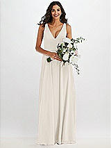 Alt View 2 Thumbnail - Ivory Deep V-Neck Chiffon Maxi Dress