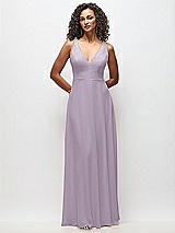 Front View Thumbnail - Lilac Haze Deep V-Neck Chiffon Maxi Dress