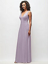 Side View Thumbnail - Lilac Haze Deep V-Neck Chiffon Maxi Dress