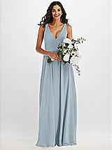 Alt View 2 Thumbnail - Mist Deep V-Neck Chiffon Maxi Dress