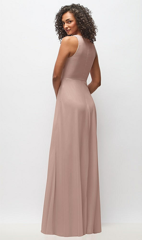 Back View - Neu Nude Deep V-Neck Chiffon Maxi Dress
